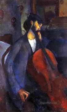 チェロ奏者 1909年 アメデオ・モディリアーニ Oil Paintings